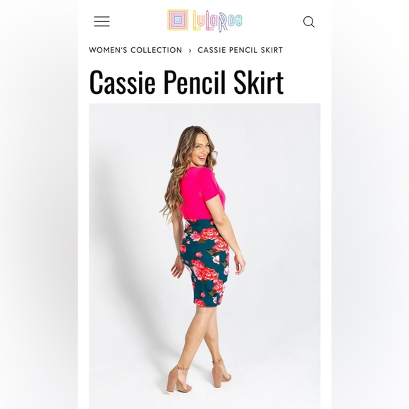 LuLaRoe Women’s Cassie Pencil Skirt/Size:3XL /Color: Multi-Pink/Blue Print (NWT) - Picture 6 of 7